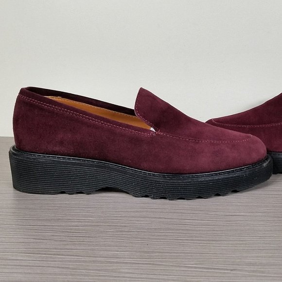 Aquatalia Kelsey Weatherproof Loafer, Oxblood Suede, Womens Size 6 - Picture 7 of 10
